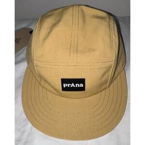 PrAna Hat Cap Strap Back Mens One Size Tan Foothills Flat Brim UPF 50+ Unisex
